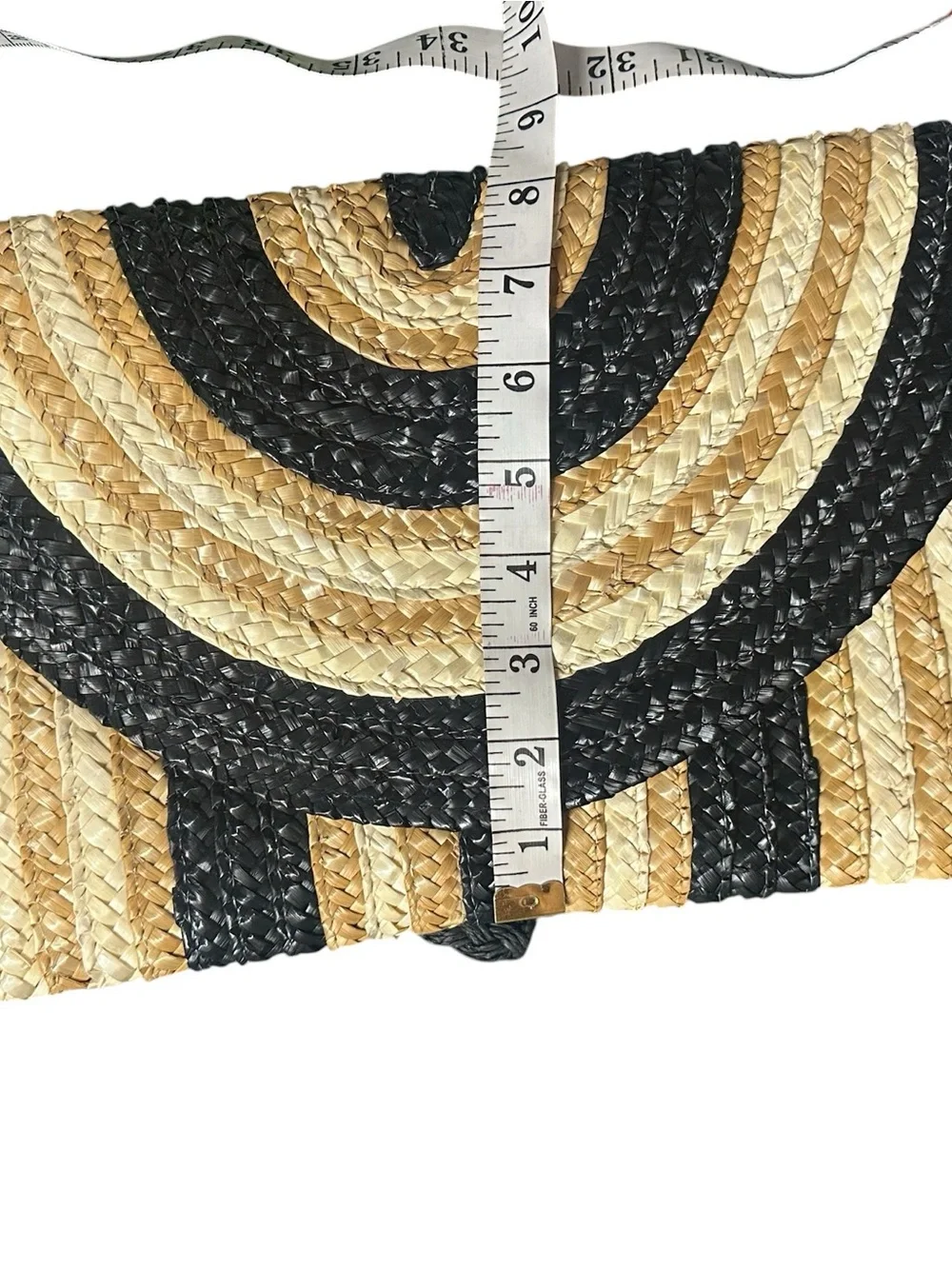 MudPie Black and Tan Woven Wristlet Clutch
